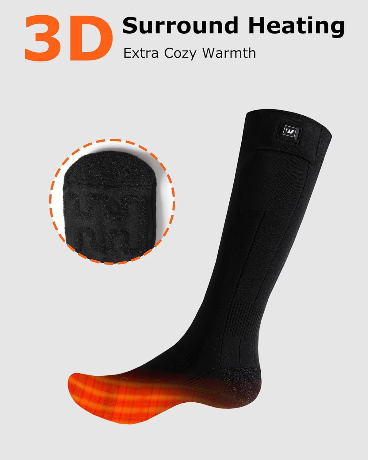 Battery Powered Cold Weather Heat Socks for Men Women